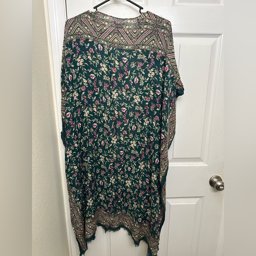 American Eagle Outfitters green floral Kimono one size boho indie festival - Picture 2 of 5